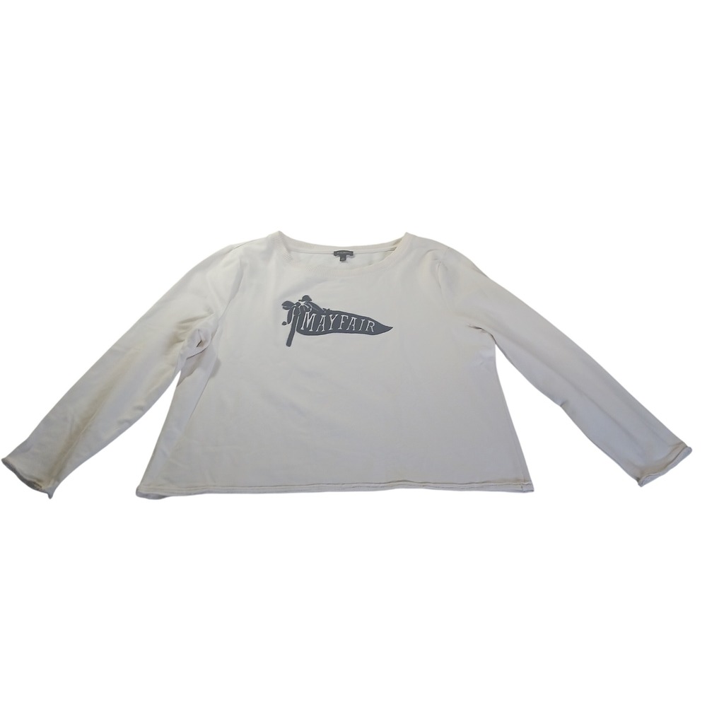 Talbots Mayfair Graphic Sweatshirt Cropped Crewneck‎ XL READ